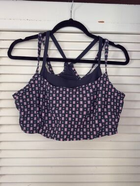 All In Motion Double Layer Sports Bra Navy & Pink Size 1X